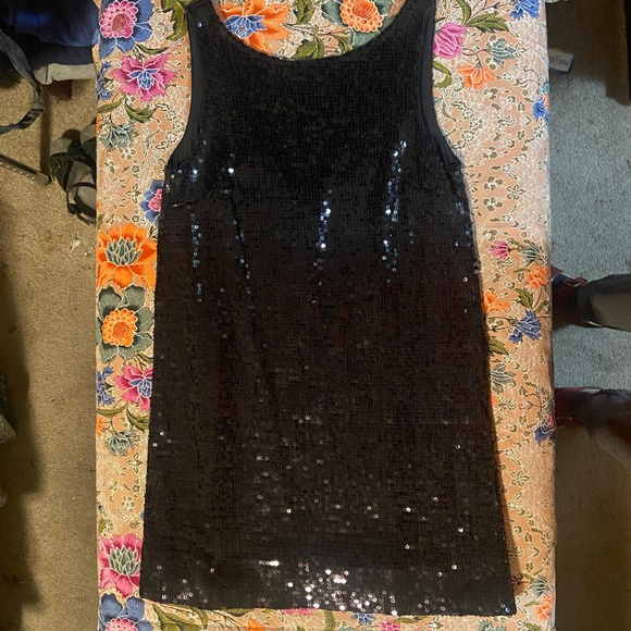 Vintage free people black sequin shift cocktail dress size 4 - Picture 3 of 11